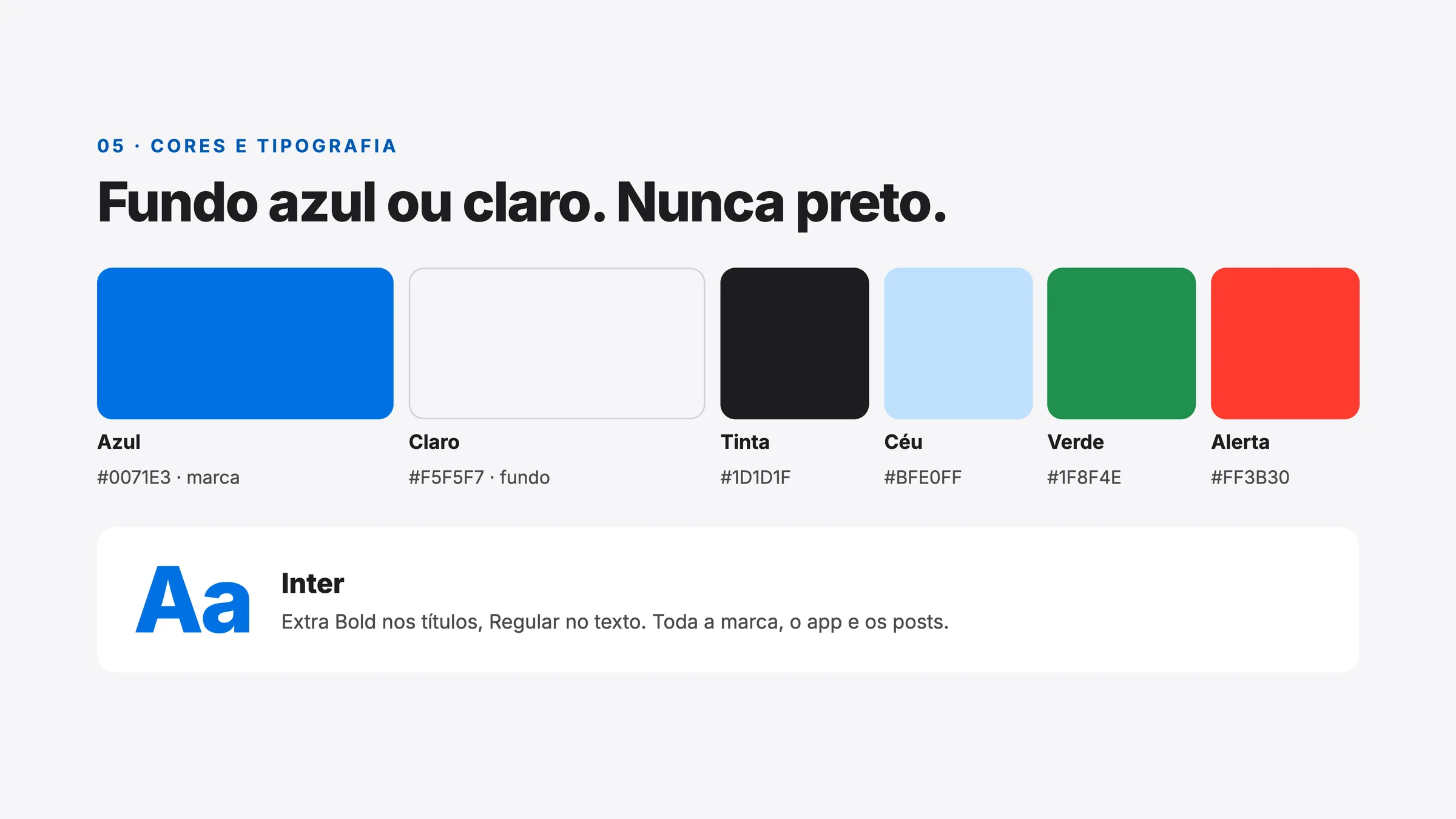 Cores e tipografia
